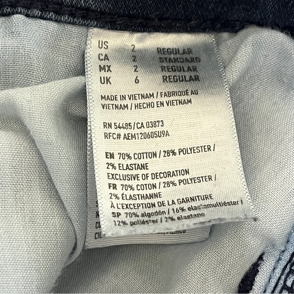 American Eagle Hi-Rise Jegging Super Stretch X 4 Distressed Dark Wash Size 2 - Picture 9 of 14